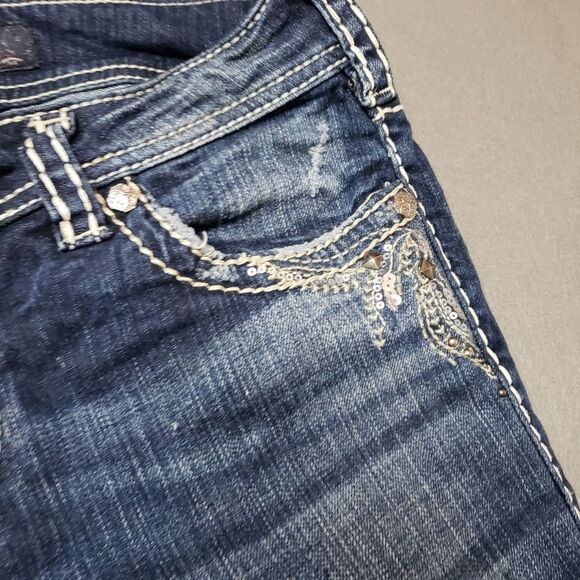 Silver Jeans, Suki Mid Slim Boot Womens bling / embroidery cropped bootcut - Picture 8 of 15